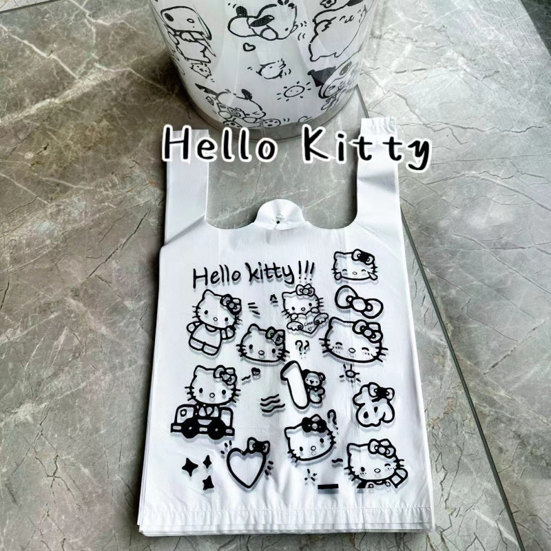 Vesty štýlu odpadkové tašky, hrubý plast, roztomilý karikatúrny vzor, domáce skladovanie