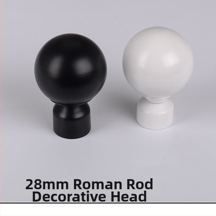 Dekoratívna koncovka na závesovú tyč – kovaný železo a hliníková zliatina, moderný minimalistický štýl, model T-HS101