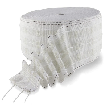 Sada 10 m elastickej látky na závesy, zosilnený háčik pás, 8 cm pás na záves, polyester-bavlna tkanina