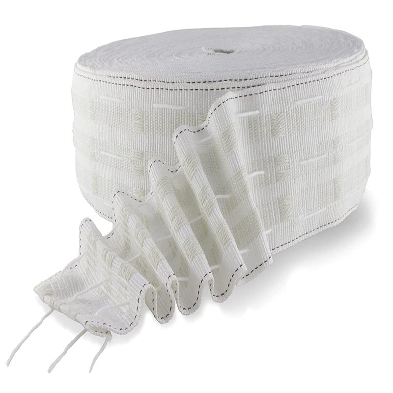 Sada 10 m elastickej látky na závesy, zosilnený háčik pás, 8 cm pás na záves, polyester-bavlna tkanina