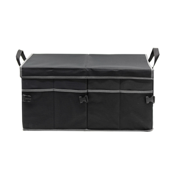 Dvojoddielový organizér do batožinového priestoru auta, veľká kapacita 63 L, čierny 600D polyester, s vekom