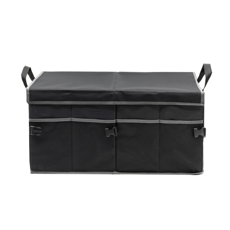 Dvojoddielový organizér do batožinového priestoru auta, veľká kapacita 63 L, čierny 600D polyester, s vekom