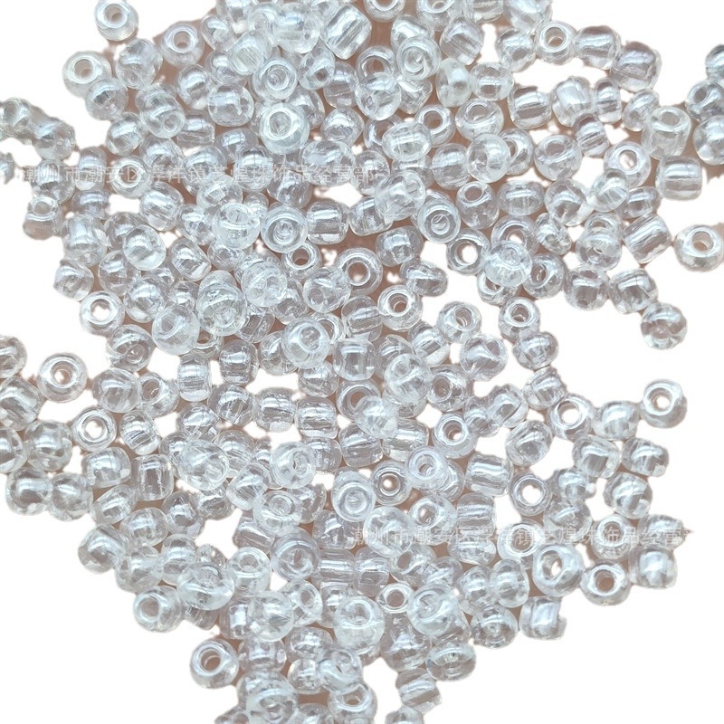 Priehľadné sklenené semenové korálky, 4 mm, na DIY náramky a sponky do vlasov
