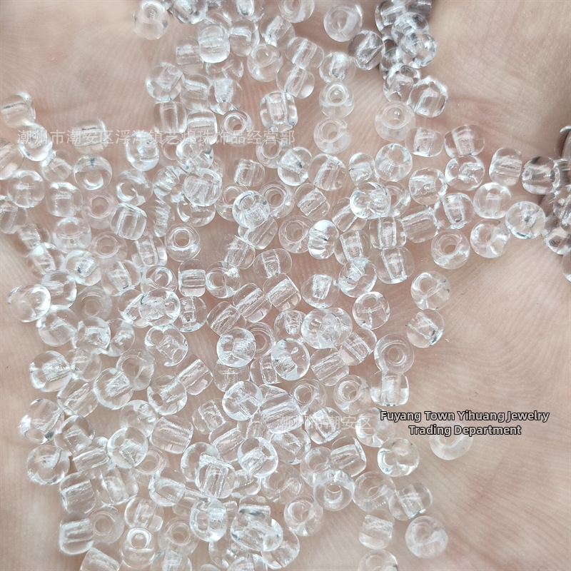 Priehľadné sklenené semenové korálky, 4 mm, na DIY náramky a sponky do vlasov