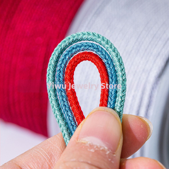 DIY šnúra s osmi vláknami na šperky — červený 3 mm šnúra pre nefritový prívesok, náhrdelník a náramok (polovične hotový)