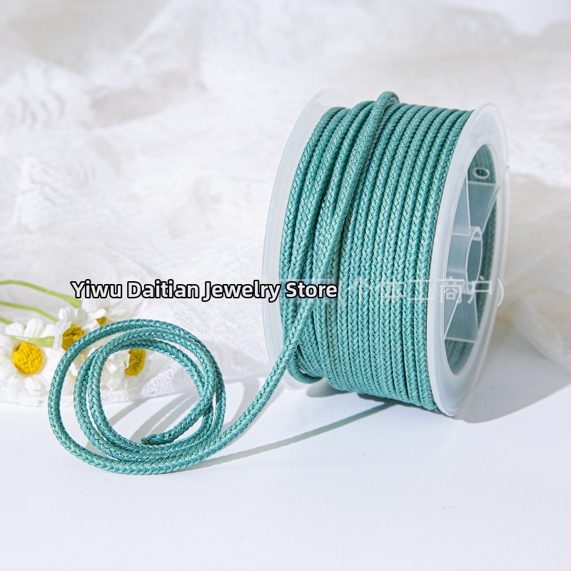 DIY šnúra s osmi vláknami na šperky — červený 3 mm šnúra pre nefritový prívesok, náhrdelník a náramok (polovične hotový)