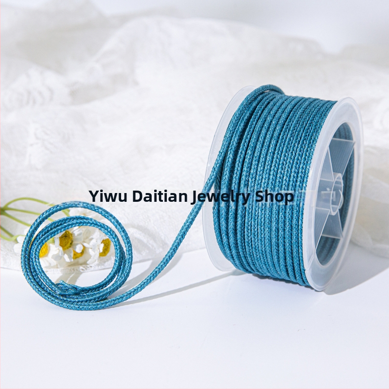 DIY šnúra s osmi vláknami na šperky — červený 3 mm šnúra pre nefritový prívesok, náhrdelník a náramok (polovične hotový)