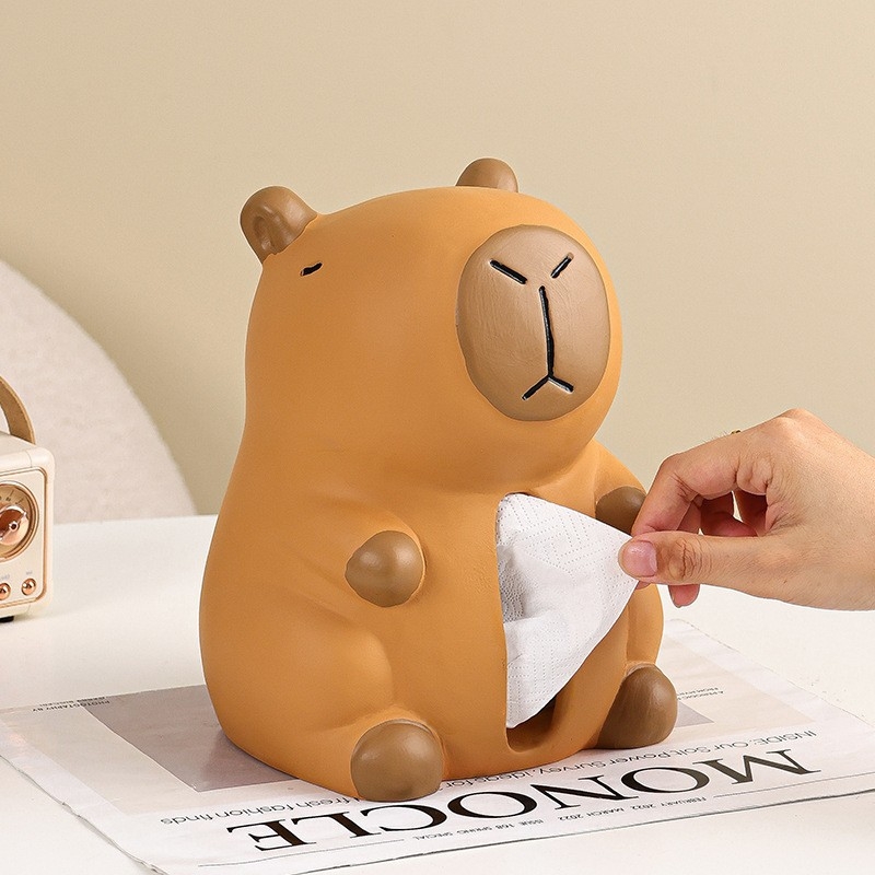 Capybara krabička na vreckovky – roztomilá a štýlová do obývačky, jedálne a kancelárie