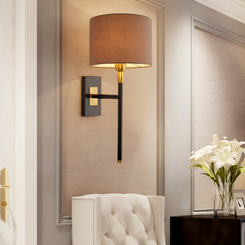 Skandinávsky minimalistická kreatívna nástenná lampa k nočnému stolíku, štýl hotelového showroomu, pre spálňu, obývačku, chodbu a študovňu, nový čínsky štýl
