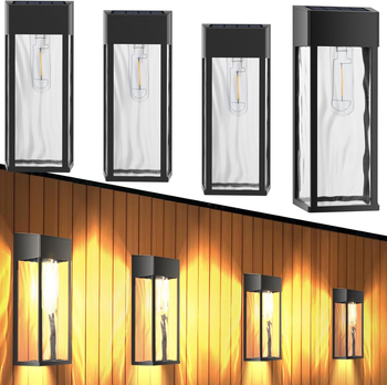 Vonkajšia solárna LED nástenná lampa s wolframovým vláknom, nepremokavé záhradné visiace svietidlo
