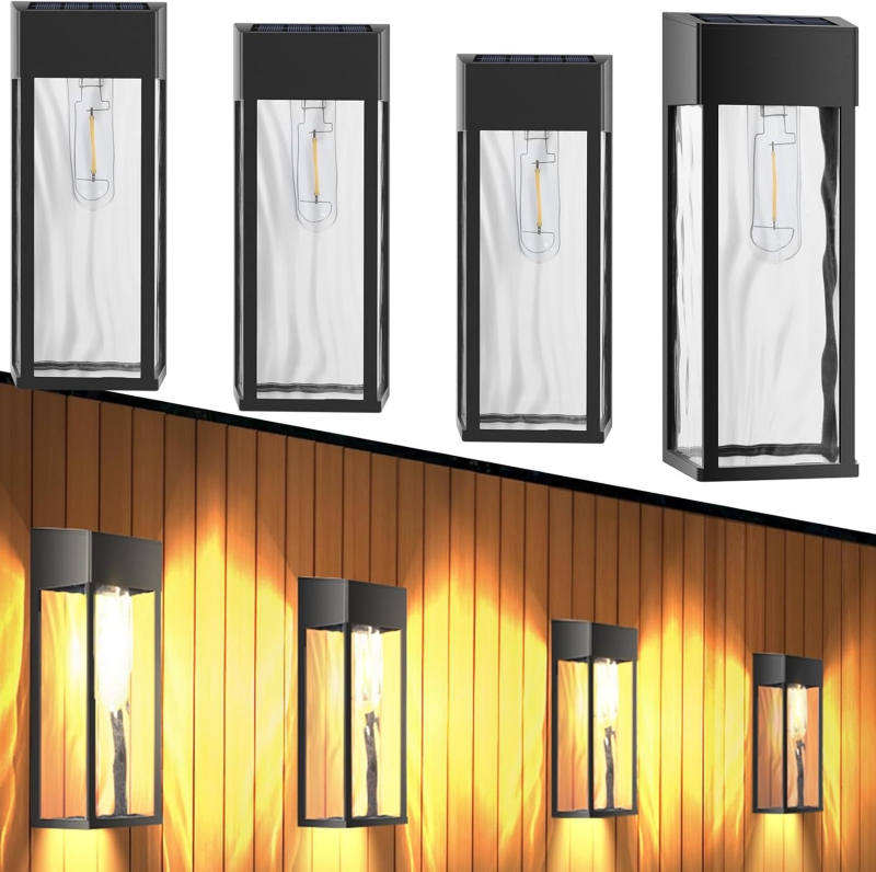 Vonkajšia solárna LED nástenná lampa s wolframovým vláknom, nepremokavé záhradné visiace svietidlo