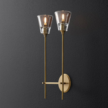 Moderná minimalistická nástenná lampa z kovu, s jednou alebo dvoma hlavami, do spálne alebo chodby