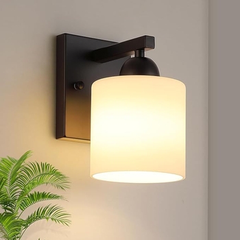 Moderná minimalistická stenová lampa čierno-biela so zlatým akcentom pre domov, obývaciu izbu a hotelovú chodbu, teplé LED svetlo