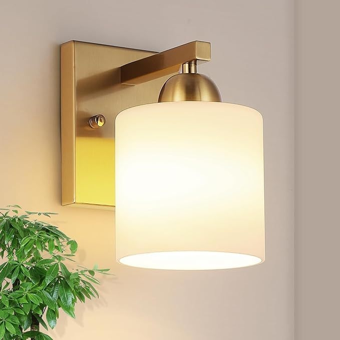Moderná minimalistická stenová lampa čierno-biela so zlatým akcentom pre domov, obývaciu izbu a hotelovú chodbu, teplé LED svetlo