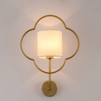 Nástenná lampa v novokínskom štýle, moderný minimalistický dizajn, látkové tienidlo, kovové telo, 220V, 130×200 mm