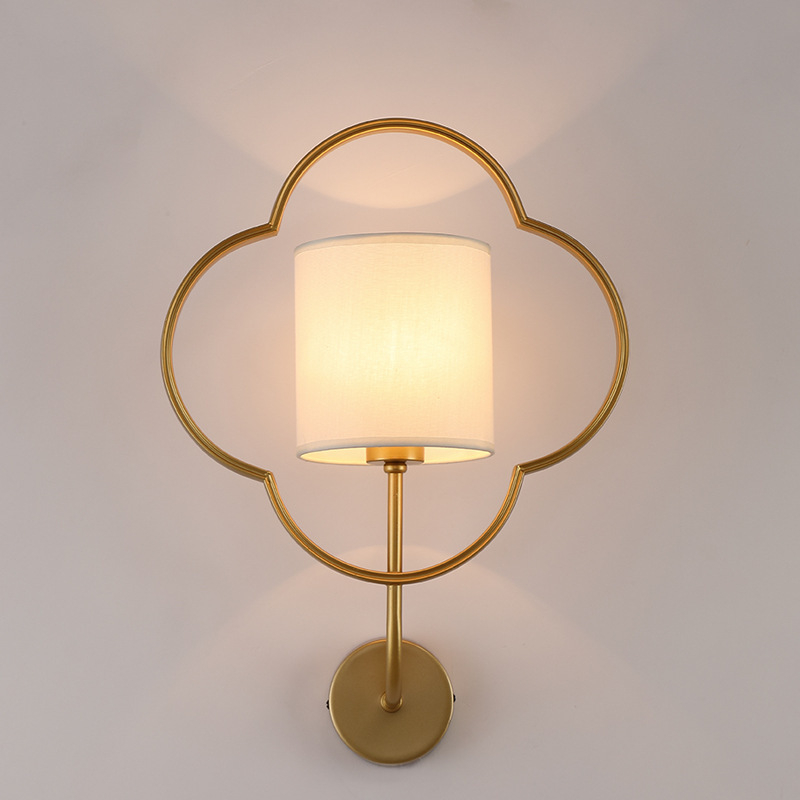 Nástenná lampa v novokínskom štýle, moderný minimalistický dizajn, látkové tienidlo, kovové telo, 220V, 130×200 mm