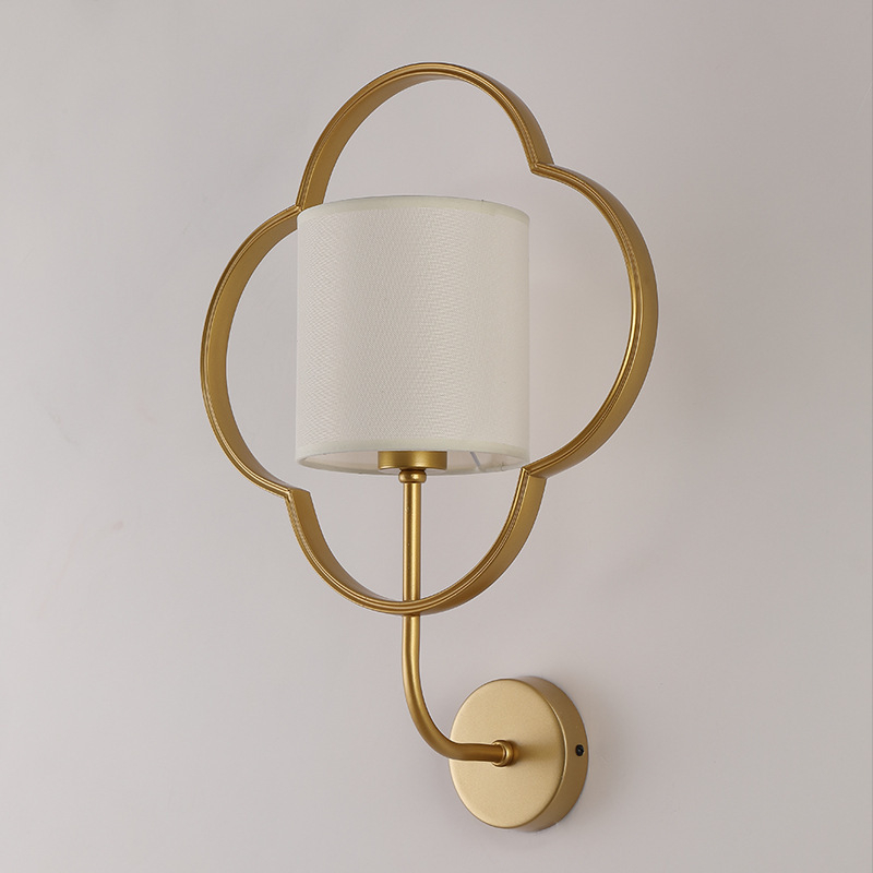 Nástenná lampa v novokínskom štýle, moderný minimalistický dizajn, látkové tienidlo, kovové telo, 220V, 130×200 mm