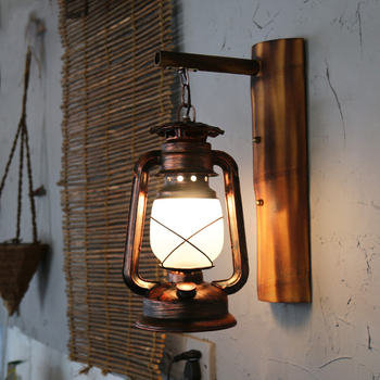 Stenová lampa v americkom vidieckom retro štýle z kovu, vhodná do chodby, schodiska a spálne.