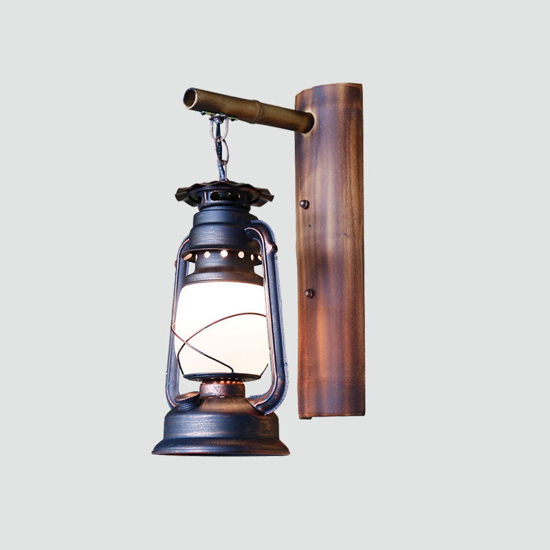 Stenová lampa v americkom vidieckom retro štýle z kovu, vhodná do chodby, schodiska a spálne.