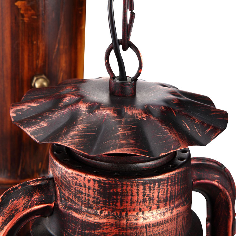 Stenová lampa v americkom vidieckom retro štýle z kovu, vhodná do chodby, schodiska a spálne.