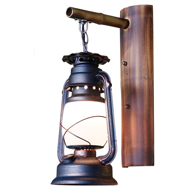 Stenová lampa v americkom vidieckom retro štýle z kovu, vhodná do chodby, schodiska a spálne.