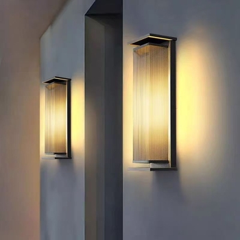Solárna vonkajšia stenová lampa, nepremokavá, vila štýl, pre balkón, záhradu a bránu, dlhá dvojstranná vonkajšia stena lampy