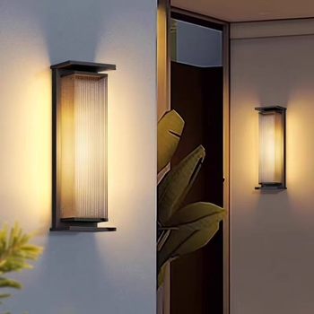 Solárna vonkajšia stenová lampa, nepremokavá, vila štýl, pre balkón, záhradu a bránu, dlhá dvojstranná vonkajšia stena lampy