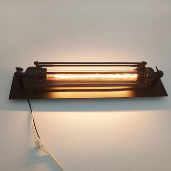 Nástenné svietidlo v tvare flaute - retro americký priemyselný LOFT štýl, kov Edison
