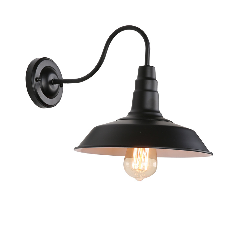 Loftová retro priemyselná nástenná lampa, vhodná na vonkajší balkón a chodbu, kovový dizajn s motívom pokrievky hrnca, americký štýl