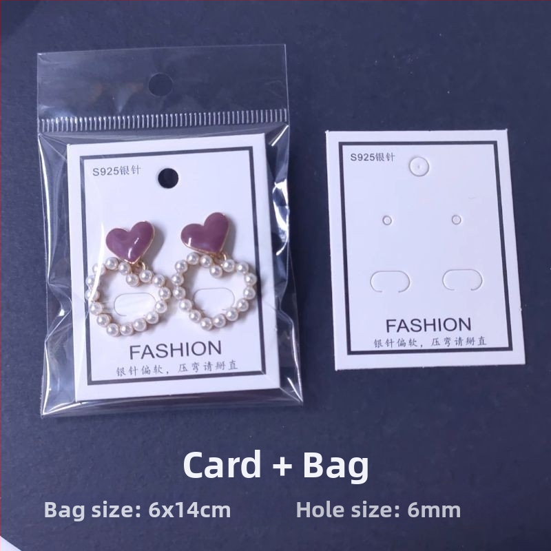 Kartičky na balenie náušníc v kórejskom štýle, 925 strieborná ihla, pre DIY tri páry náušníc (100 ks)