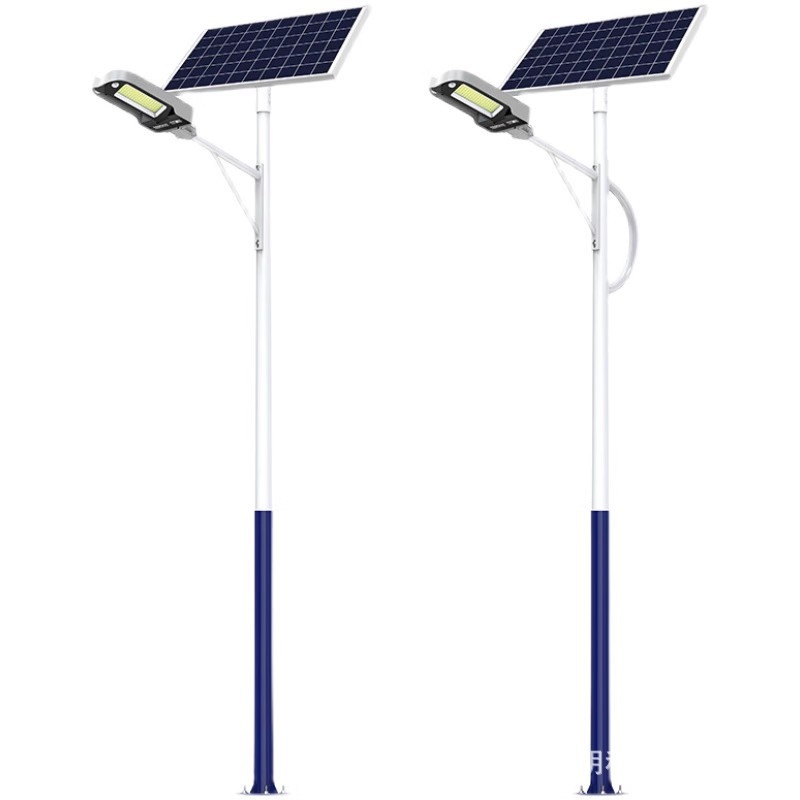 LED solárna uličná lampa s integrovaným vonkajším nástenným svietidlom, nepremokavé cestné osvetlenie, výška 6 m, dedinská záhradná lampa
