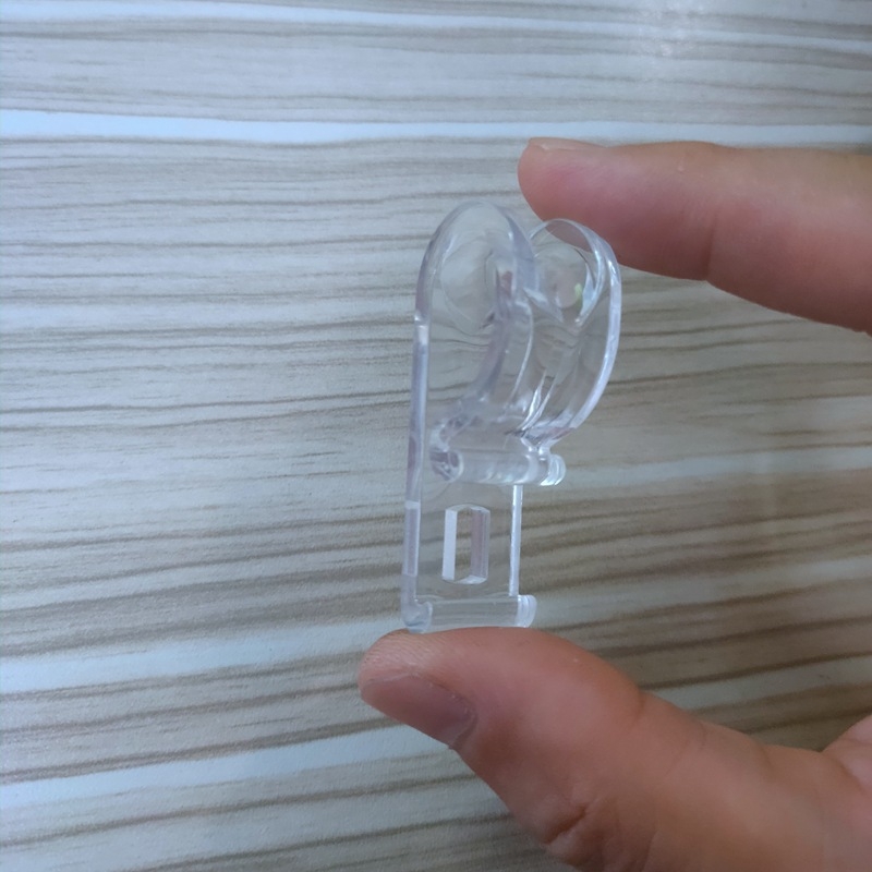50 mm kryštálový upevňovací hák so skrutkou a rozperkou – príslušenstvo k závesom, POM, priehľadné