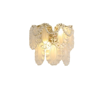 Staklena zidna lampa za spavaću sobu, talijanski vintage stil, kristalni detalji, minimalističko LED unutarnje osvjetljenje