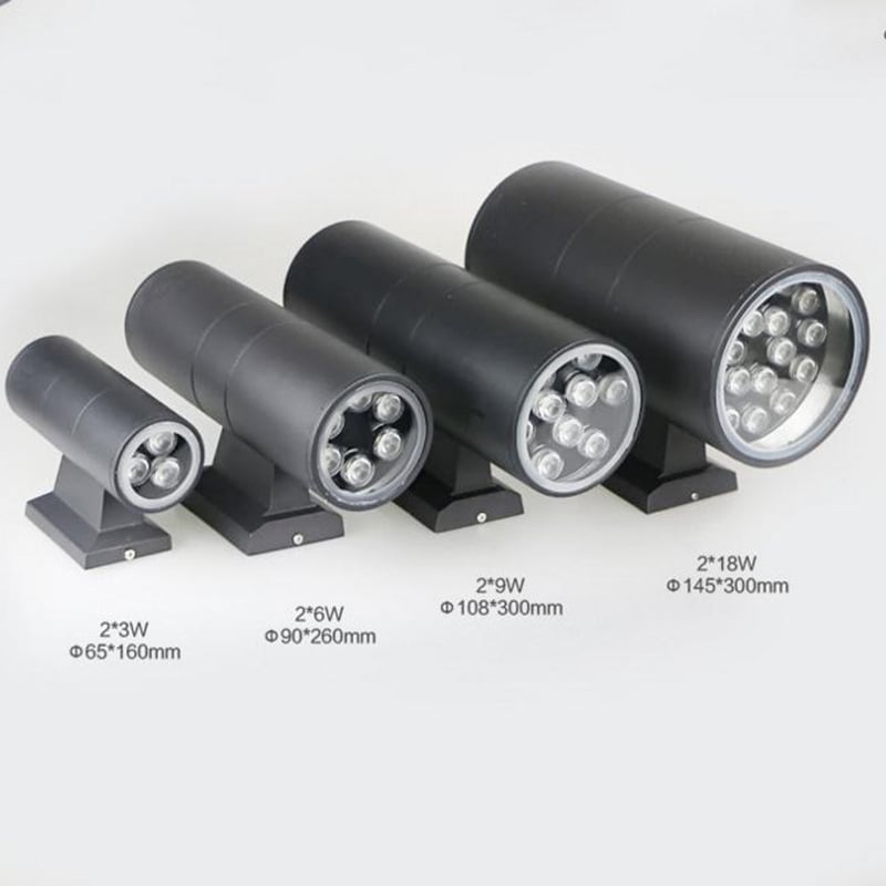 Minimalistična vanjska zidna svjetiljka s dvostrukom glavom za hotelske i vilne hodnike, svjetlo prema gore i dolje, vodootporna, aluminijsko kućište, LED, 220V, topla bijela 3000K, IP65
