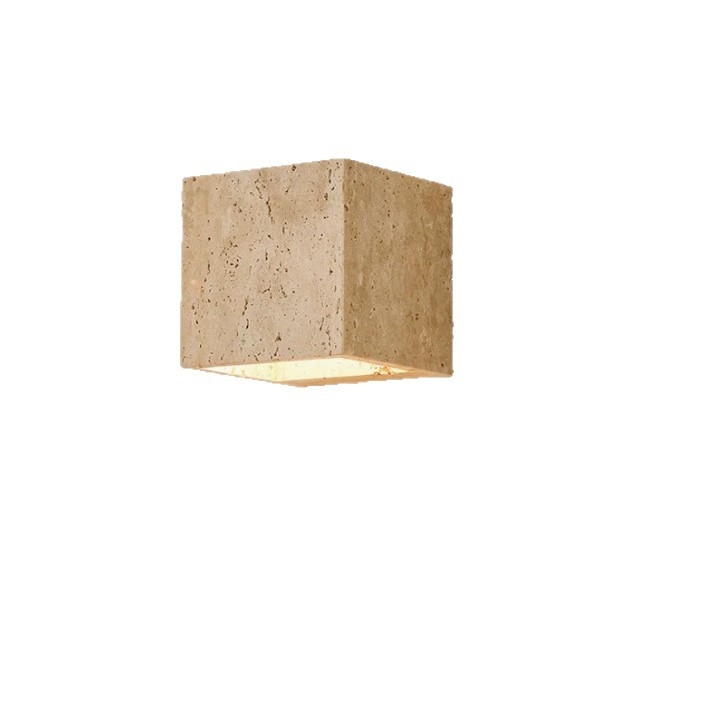 Prirodni travertinska zidna svjetiljka, Wabi-Sabi stil, vanjska vodootporna lampa za vrt, minimalistički zidni dio dnevnog boravka, osvjetljenje gore-dolje