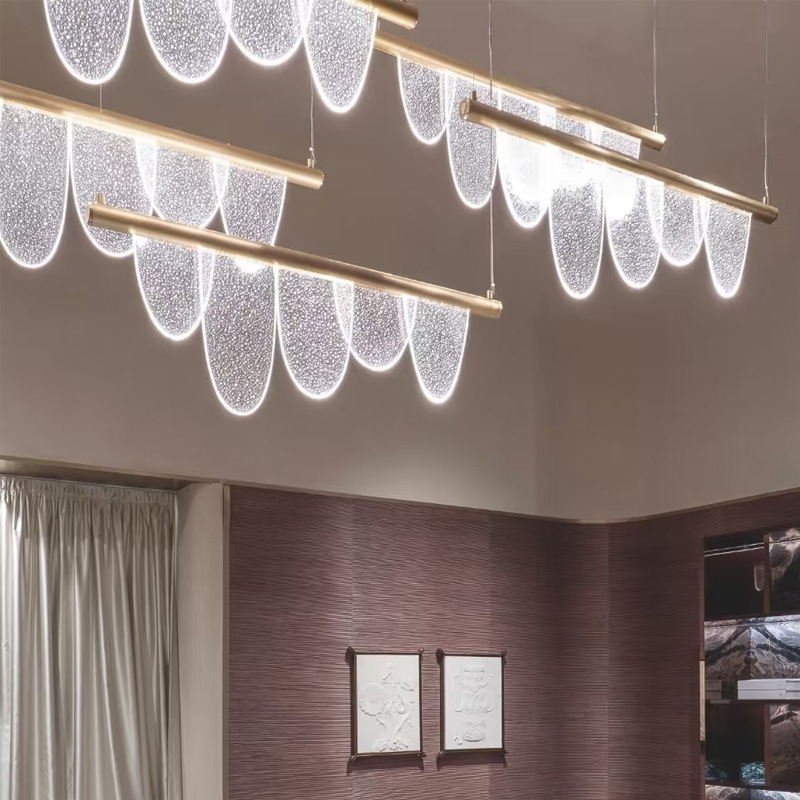 Stakleni luster po narudžbi, moderni minimalistički stil