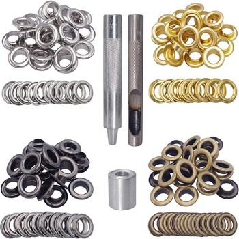 Set alata za ugradnju bakrenih metalnih očiju promjera unutarnjeg 12 mm, 100 setova, 4 boje; pogodno za tende, torbe, zavjese, sjenila mrežu i tarpaulin