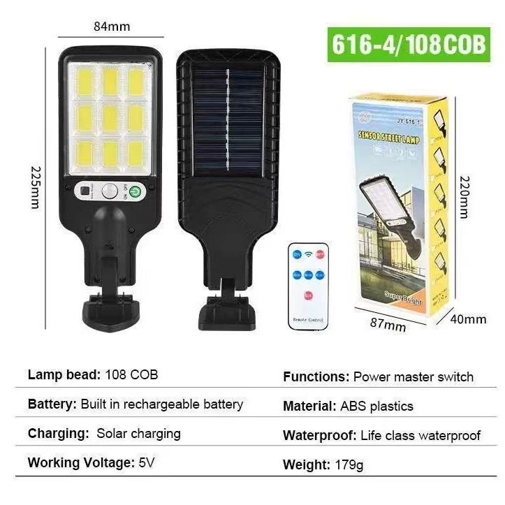 Solarsko vanjsko zidno svjetlo s senzorom pokreta, integrirano osvjetljenje dvorišta i puta