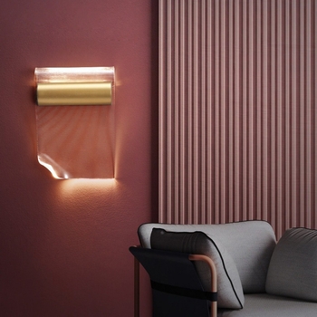 LED zidna lampa s akrilnim sjenilom, metalno tijelo, jednostavan modern stil za dnevni boravak, spavaću sobu i hodnik
