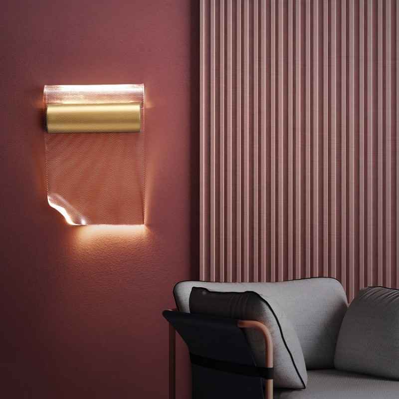 LED zidna lampa s akrilnim sjenilom, metalno tijelo, jednostavan modern stil za dnevni boravak, spavaću sobu i hodnik