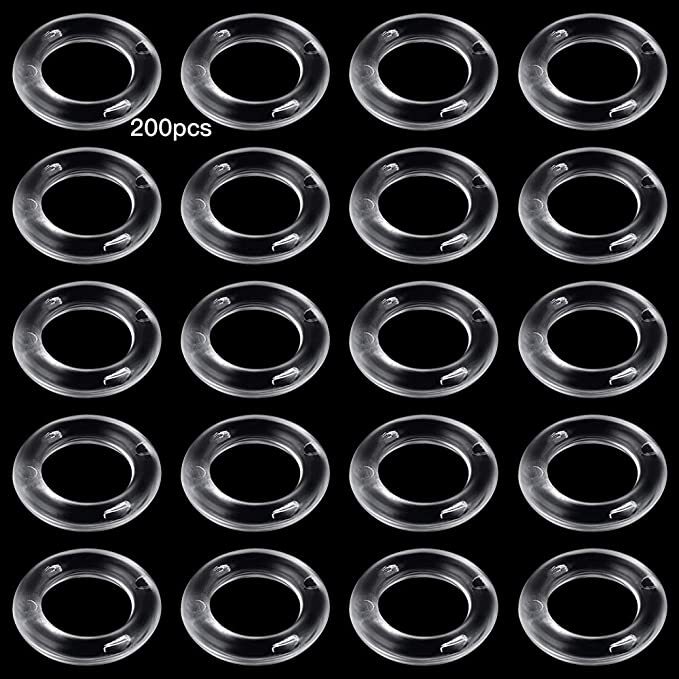 Set od 100 prozirnih rimskih prstenova za zavjese, 13x8 mm, pribor za šivanje šnure