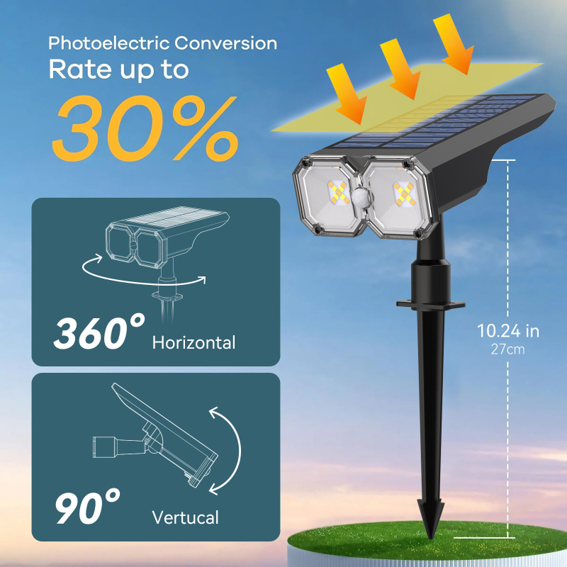 Prilagođena solarna zidna svjetiljka s senzorom pokreta za dvorište, vanjsko LED osvjetljenje za vrt i stazu