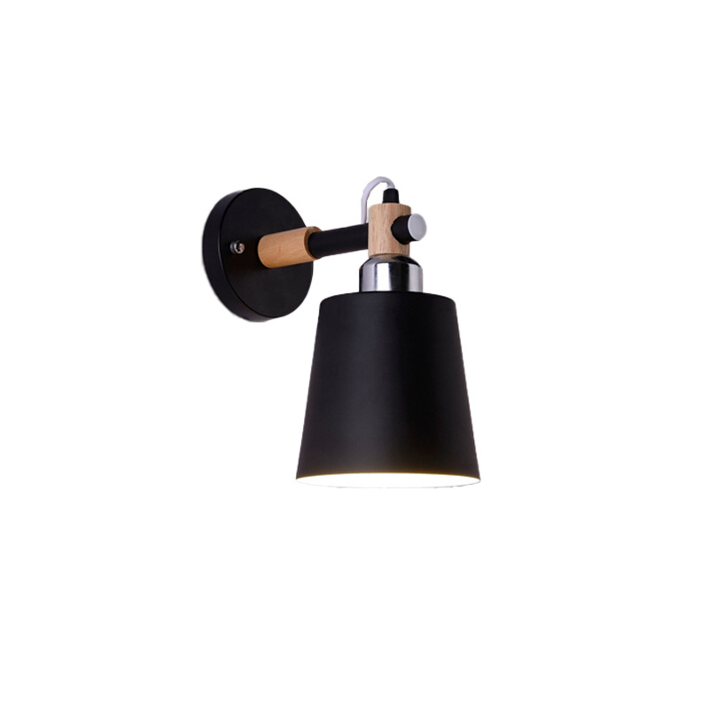 Nordijska drvena zidna lampa Macaron – moderni minimalistički zidni svjetiljka za dnevni boravak, TV pozadinu i spavaću sobu