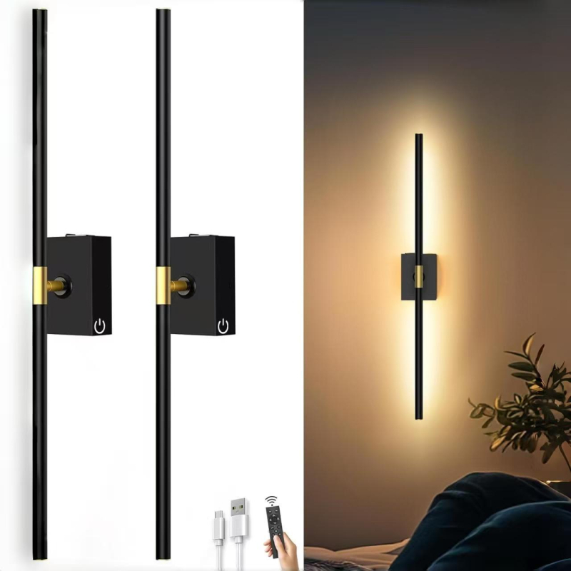 Duga zidna LED-lampa s punjenjem, bez kabela, daljinskim upravljanjem i četiri tona rasvjete za dnevnu sobu i pozadinu zida uz TV