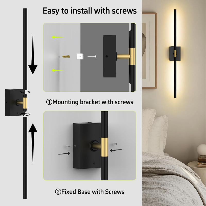 Duga zidna LED-lampa s punjenjem, bez kabela, daljinskim upravljanjem i četiri tona rasvjete za dnevnu sobu i pozadinu zida uz TV