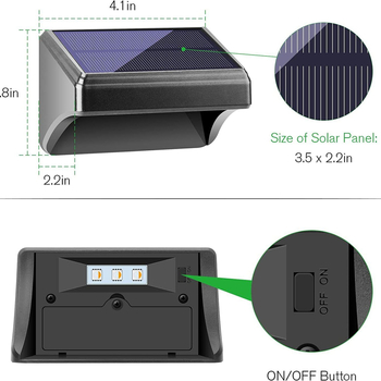 Solarna zidna lampa za vanjsko osvjetljenje krajolika, LED, gradijent boja, IP44