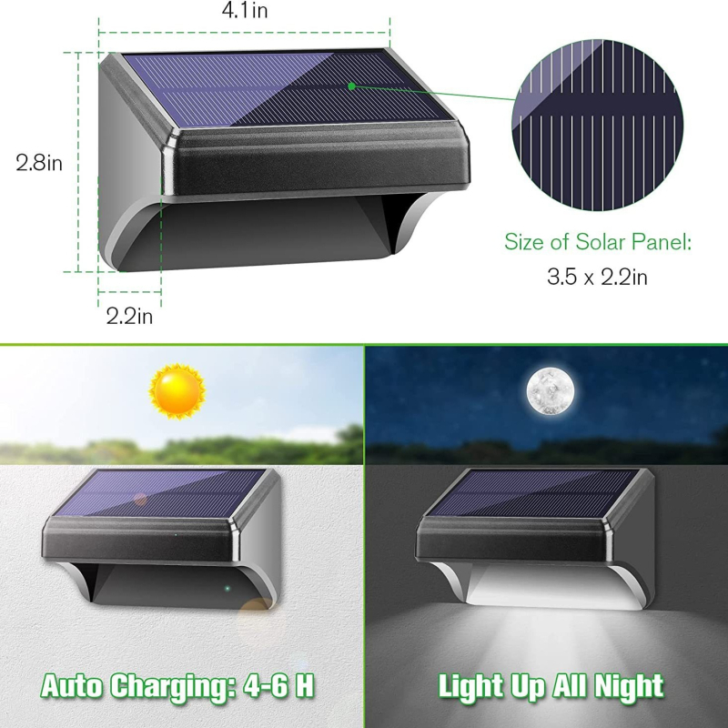 Solarna zidna lampa za vanjsko osvjetljenje krajolika, LED, gradijent boja, IP44