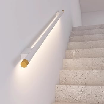 Minimalistička zidna svjetiljka uz stepenice, bočno ugrađena na rukohvat, LED svjetlo s senzorom pokreta za hodnik
