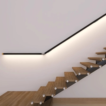 Minimalistička zidna svjetiljka uz stepenice, bočno ugrađena na rukohvat, LED svjetlo s senzorom pokreta za hodnik