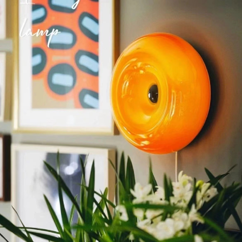 Zidna lampa u obliku krofne, inspirirana vintage Bauhaus, s dodirnim prekidačem, ambijentalno osvjetljenje za spavaću sobu i dnevni boravak